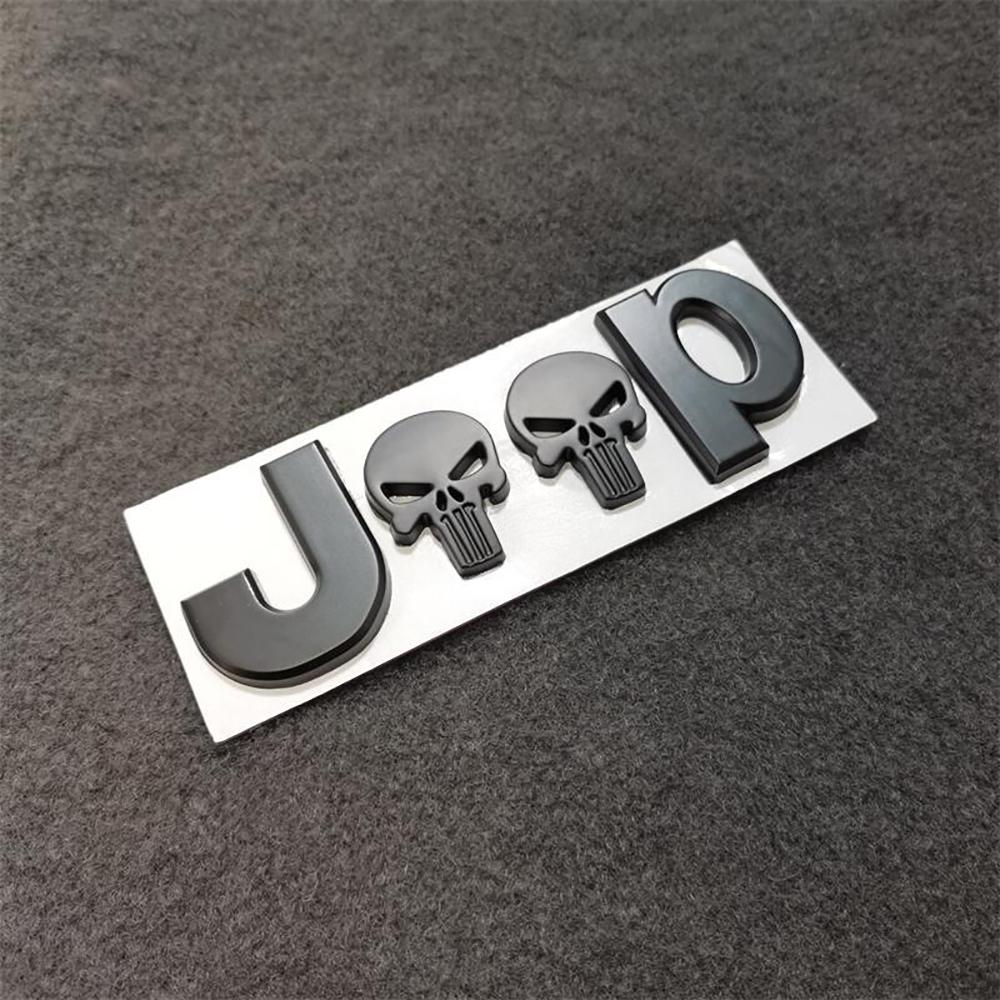 

Автомобиль Задний Боковой 3D Металлический Значок Эмблема Наклейка Череп Наклейки Стайлинг Наклейки Декаль Для Jeep Cherokee Wrangler Багажник чёрный