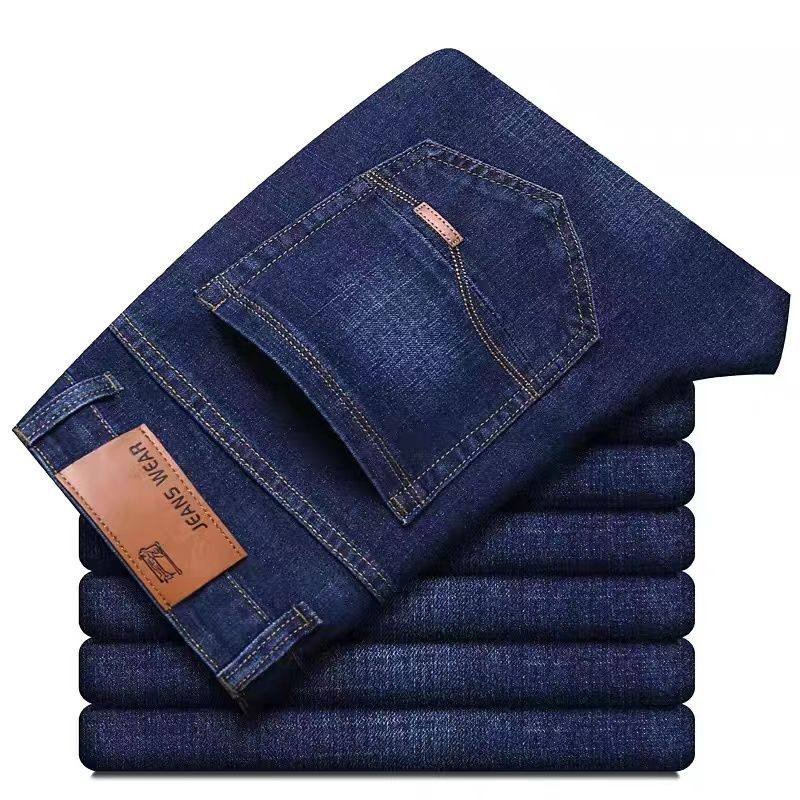 Spring and Autumn Tooling Jeans Men's 0g Wear-resistant Elastic Loose Straight High Waist Large Size Casual Versatile Men's Pants