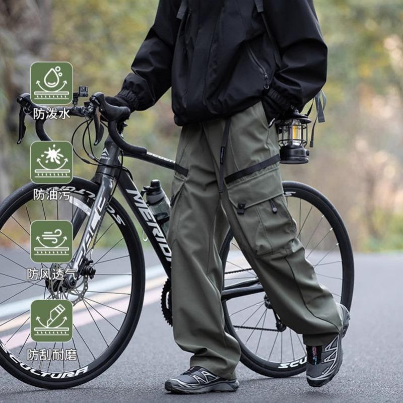 Mens Loose Straight Multi Pocket Casual Outdoor Work Cargo Pants