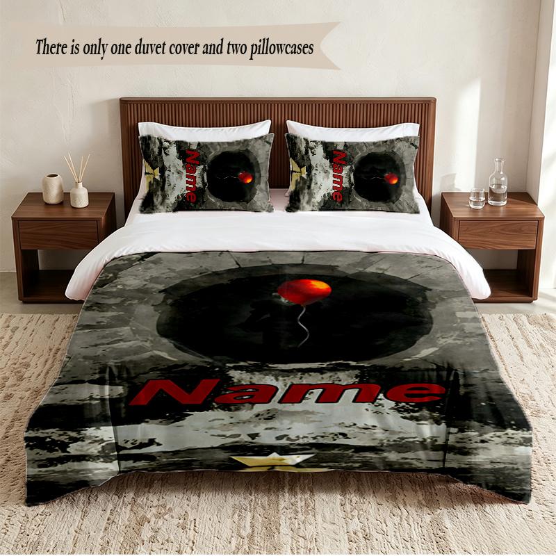 it Personalized Custom Name 3‑Piece Bedding Set Soft Duvet Cover Set For Bedroom Home Decor