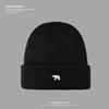 New Autumn and Winter Polar Bear Embroidered Knitted Hat for Women Korean Style Versatile Face Showing Small Wool Hat Warm Ear Protection Cold Hat