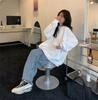 Women's Oversized Sweatshirt - 2025 Spring/Autumn Korean Style, Hoodless Design