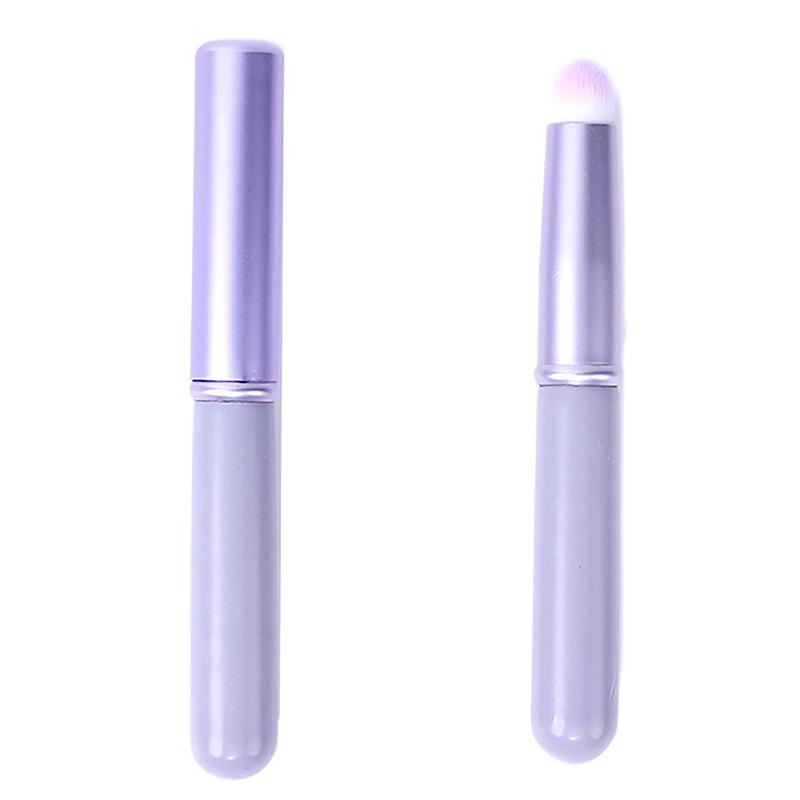 Pensulă Mini Portabilă cu Cap Rotund pentru Buze, cu Capac de Transport, Pensulă pentru Ruj, Pensulă pentru Corector, Sintetic Moale, Fată, Luciu de Buze, Pensulă de Machiaj pentru Estompare