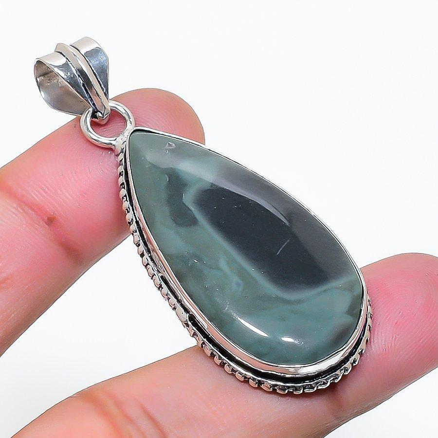Natural Kambaba Jasper Gemstone 925 Sterling Silver Jewelry Pendant 2.09  AP-15140
