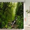 Scenery 3D Bathroom Curtains Natural Landscape Printed Shower Curtains With Hooks Home Decoration Waterproof Fabric Bath Screen