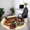 1pc Tiger Head Design Chair Carpet for Office, Round Non-Slip Durable Large Size Office Carpet, Suitable for Office, Beautiful Decoration