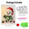 DIY Pearl Bead Painting Kit Christmas Bear Sparkler Stress Relief Craft Frameless 3D Canvas Art for Adults Home Decoration Gift