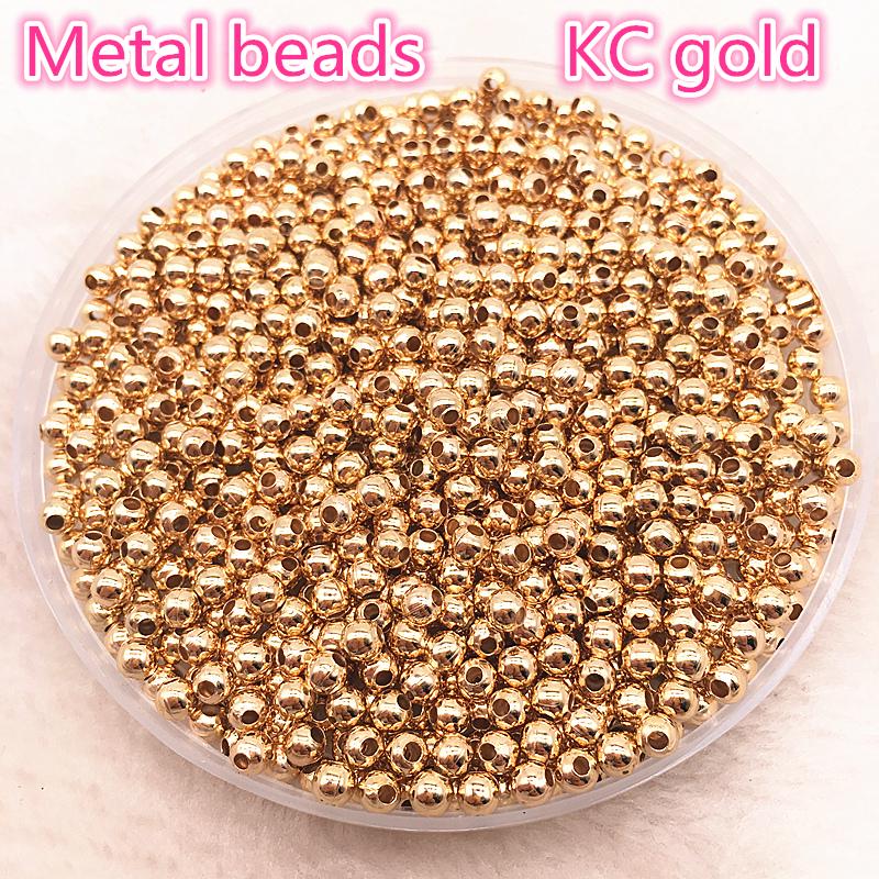 New 3mm--8mm Tone Metal Beads Smooth Ball Spacer Beads for Jewelry Making Diy Handmade Accessories