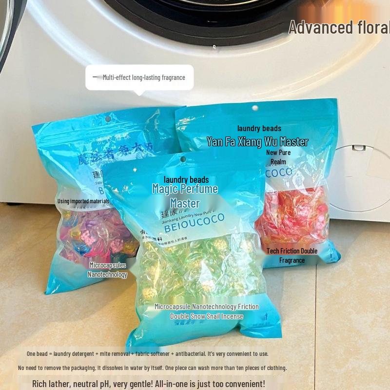 5D Fragrant Laundry Pods: Softening, Long-Lasting Scent Beads for Fresh Clothes - Camellia Colorful
