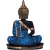Meditating Buddha Statue For Home Decor Idol/Showpiece Decorative Showpiece - 17 cm  (Polyresin, Blue)