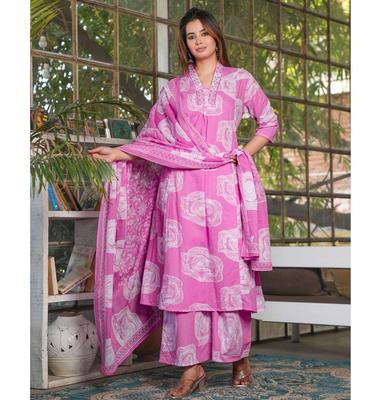 Dámský designový bavlněný set kurta, kalhot a dupatty, indický bollywoodský top, tunika, kurti, salwar kameez