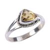 Natural Citrine Gemstone Handmade 925 Solid Sterling Silver Ring Size 8 O2K18