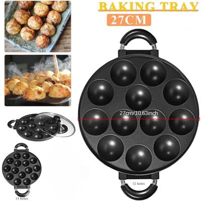 7 Holes Takoyaki Maker Grill Pan Octopus Ball Plate Fry Eggs Cake Mold Baking Pan Japan Large Aperture Takoyaki Pan Kitchen Tool