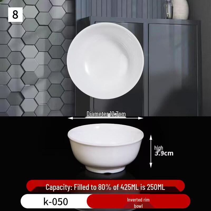 

Ru Han White Melamine Soup Rice Bowl