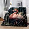 Cartoon Pink Flamingo Rainforest Love Bird Blanket,Soft Throw Blanket for Home Bedroom Bed Sofa Picnic Travel Cover Blanket Kids