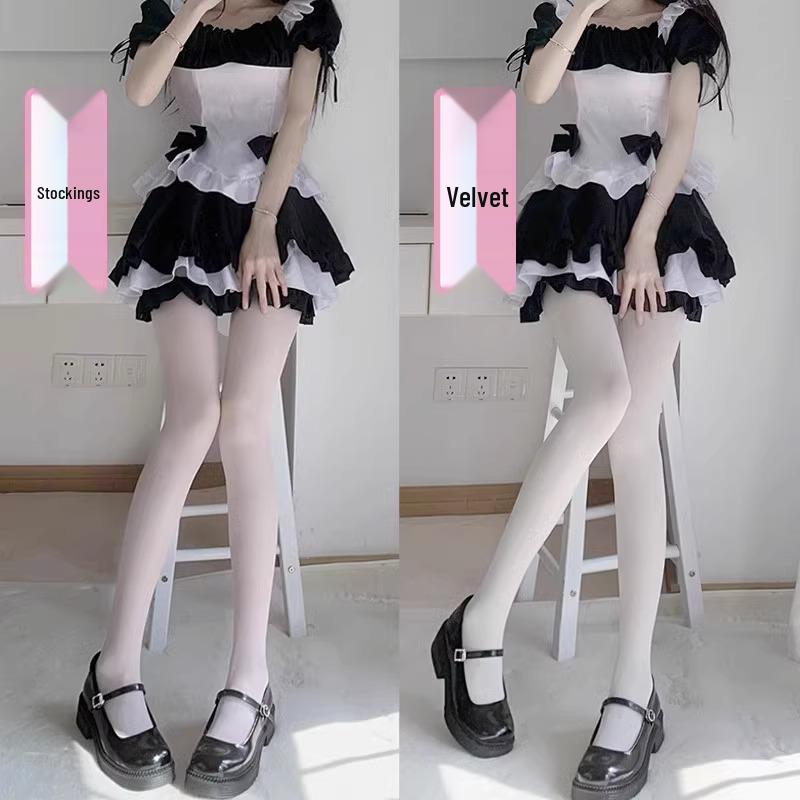 Białe jedwabne rajstopy damskie – seksowne, wyszczuplające długie skarpetki na wiosnę, jesień i zimę