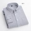 Fashion 100%cotton Casual long-sleeve Shirts for men oxford striped plaid tops slim fit formal shirt white black office clothes
