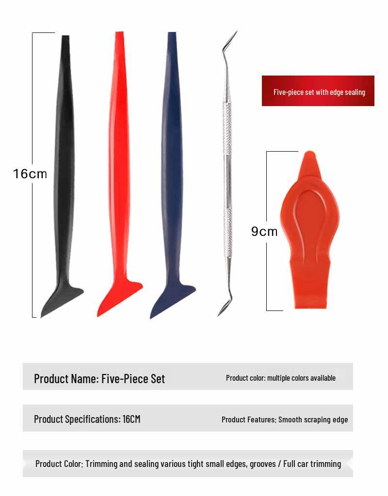 Invisible Car Wrap Kit: Color Change Film Tools, Gap Sealing Strip, Knife, Grout Edge Scraper, Film Application, Gap Treatment - 5-Piece Set