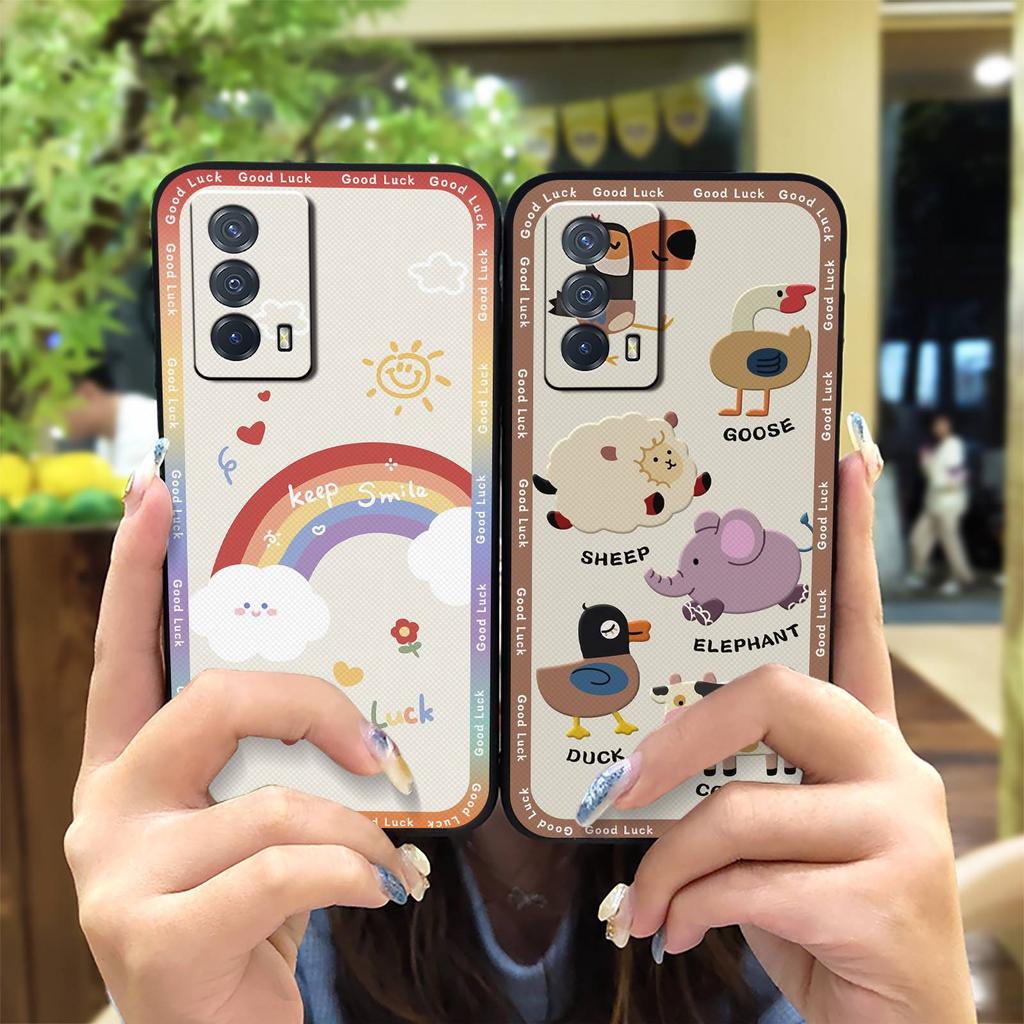 Anti-dust Full wrap Phone Case For VIVO IQOO Z5 Silicone protective Cartoon Durable Cover Fashion Design Anti-knock TPU