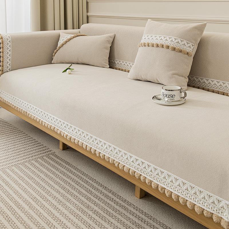 

Подушка для дивана, универсальный нескользящий коврик Four Seasons, японский стиль, бревенчатый стиль, кремового цвета, императорская наложница, четырехместная подушка 70*70cm