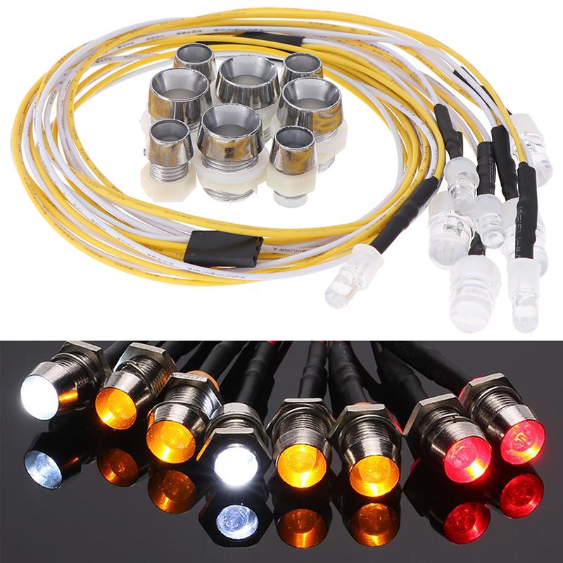 8 Led Light 2 White 2 Red 4 Yellow For 1/10 1/8 Rc Crawler Tamiya Axial Scx10