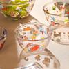 Cartoon Pattern, Clear Glass Bowl, Suitable for Children, Fruit Salad, Home Breakfast, Yogurt Soup, Rice Bowl, Kitchen Utensils.