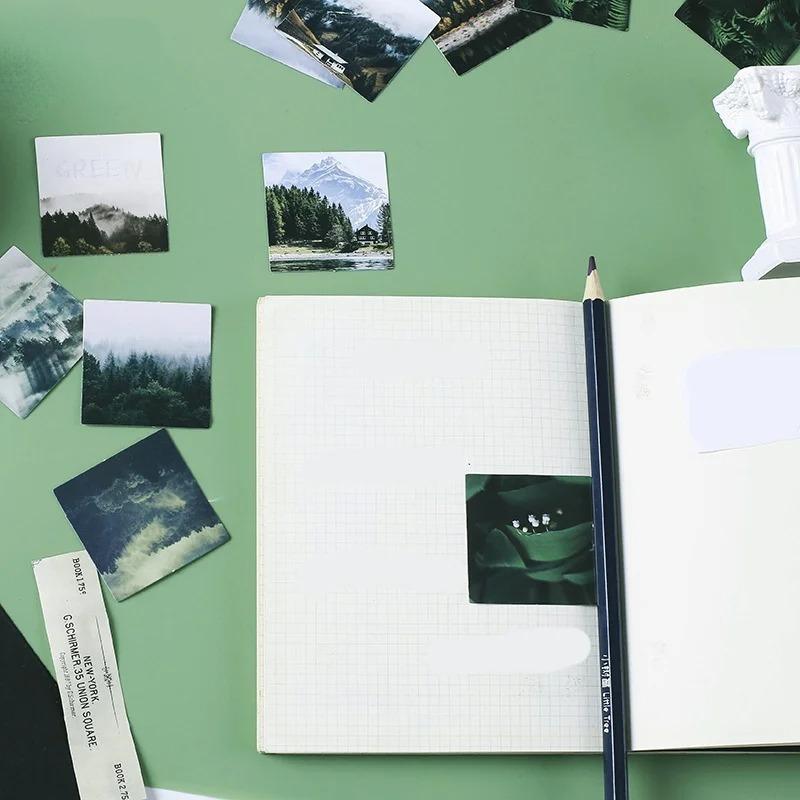 46 Sheets Per Box Green Jungle Stickers Label Sticker Diary Decoration Diy Album Aesthetic Stickers Student Stationery Sticker