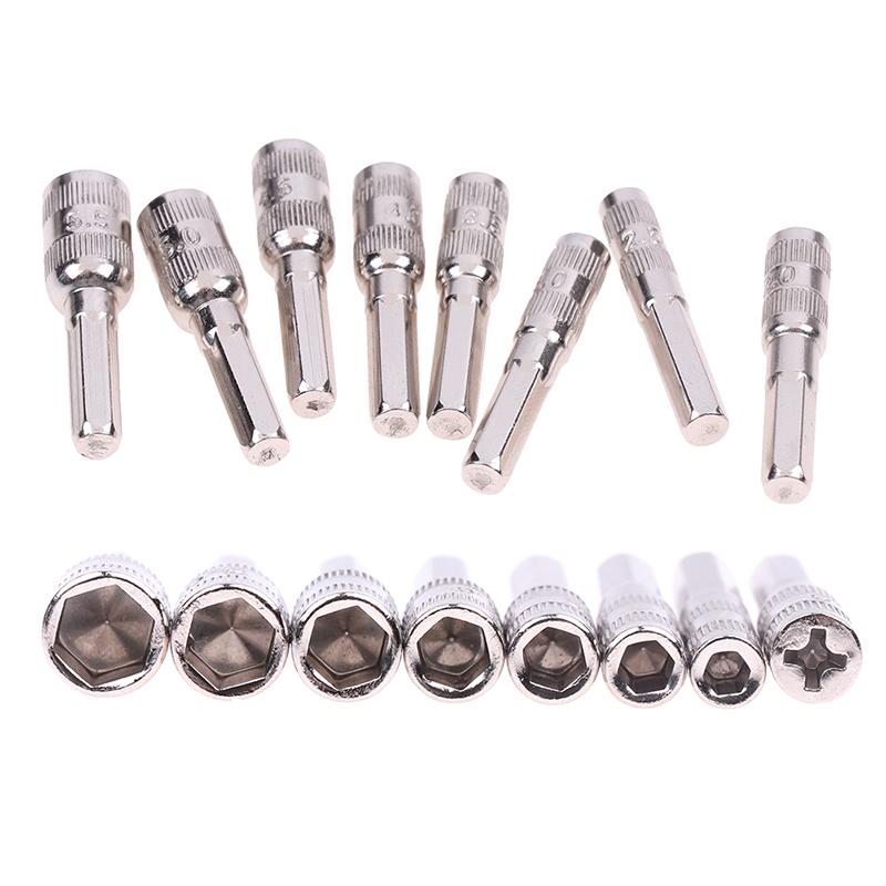 6/8PCS Hex Socket M2.5/3/3.5/4/4.5/5/5.5 PH2 Hexagon Shank Nut Driver Part For Car Repairing Multi-function Sleeve Combination