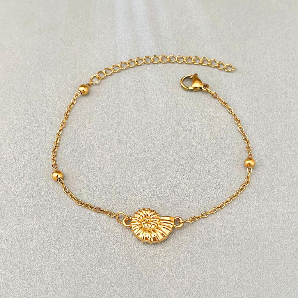 Retro Ocean Style Seashell & Turtle Stainless Steel Bracelet - European & American Fashion