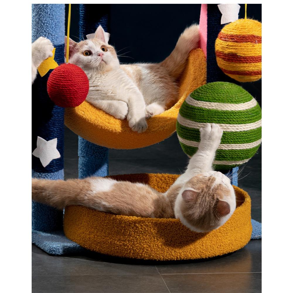 Space capsule cat climbing frame cat nest integrated cat small apartment sisal cat shelf cat scratching column tree does not occupy cat toys