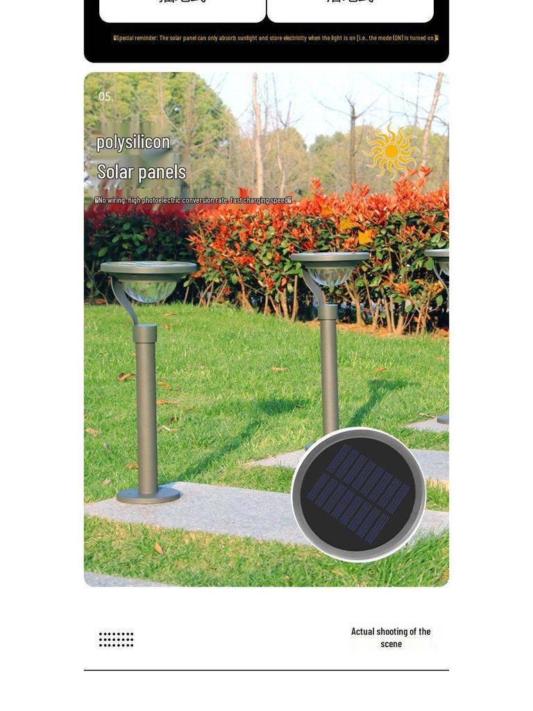 Super Bright LED Solar Lawn Light - Waterproof, Energy-Saving for Gardens, Courtyards, and Villas