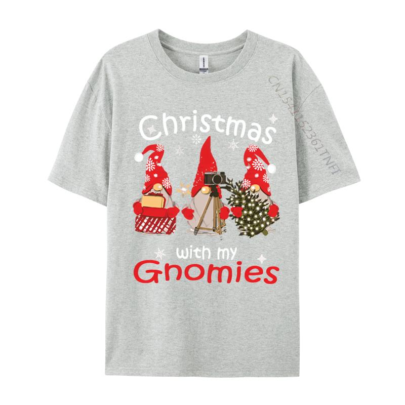 Gnome Family Christmas Gnomies Xmas Tshirt Black Family Leisure T Shirts Cotton Unisex Tops T Shirt Printed On