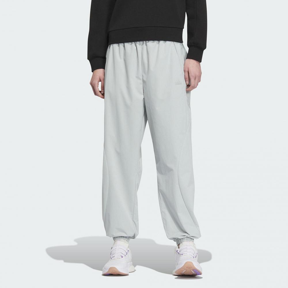 adidas Oddychające spodnie casual z wysokim stanem i ściągaczem dla kobiet, jasnoniebieskie IP7080