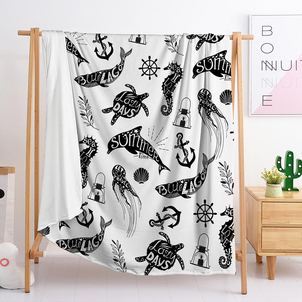 Decke Flanelldecke Meerestiere 3D Digitaldruckdecke Decke