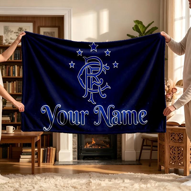 Rangers Fc (41) Personalized Name Blanket Soft Cozy Gift for Sofa Bed Couch Home Decoration
