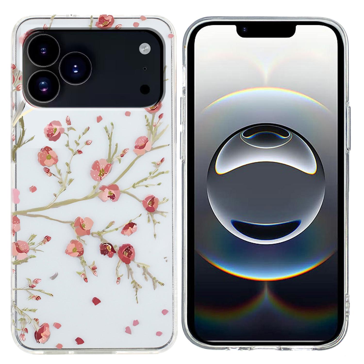 

Чехол для iPhone 17 Pro Max Мягкий ТПУ Задняя крышка телефона Печать с рисунком Flower