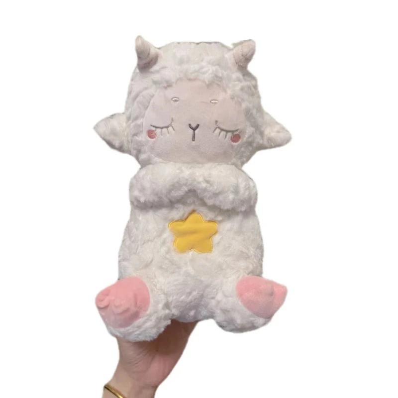 Glowing Breathing Cute Lamb Stuffed Animals Plush Soothing Doll Toy Children Sleep Artifact Soft Gifts s Cuddly Fluffy Huggable Kawaii Comfort