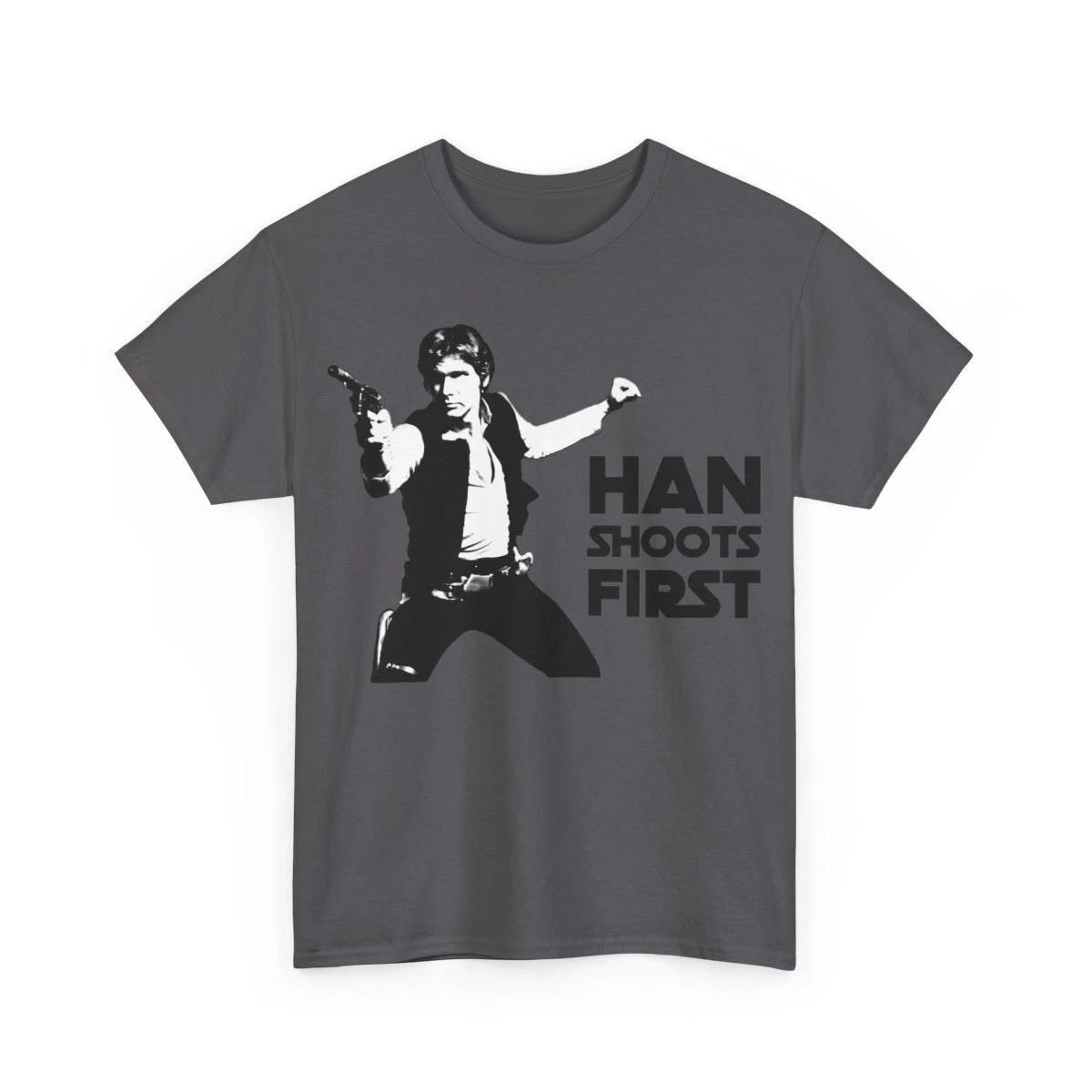 

Han shoots first | Star Wars | Unisex Premium 100% Cotton T-shirt Mens Tees Top XL