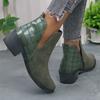 2026 New Women Women'S Fashionable and Casual Low Cut Pointed Toe Chunky Heel Zipper Short Ankle Women Boots Casual