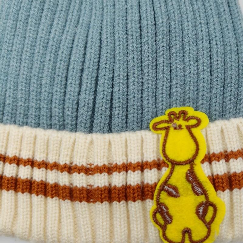 Autumn and Winter Children's Knitted Hat with Thick Velvet Cartoon Warm Hoodie Super Cute Baby Boys and Girls Pure Cotton Hat
