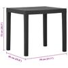 vidaXL Gartentisch Grau 79x65x72 cm Kunststoff