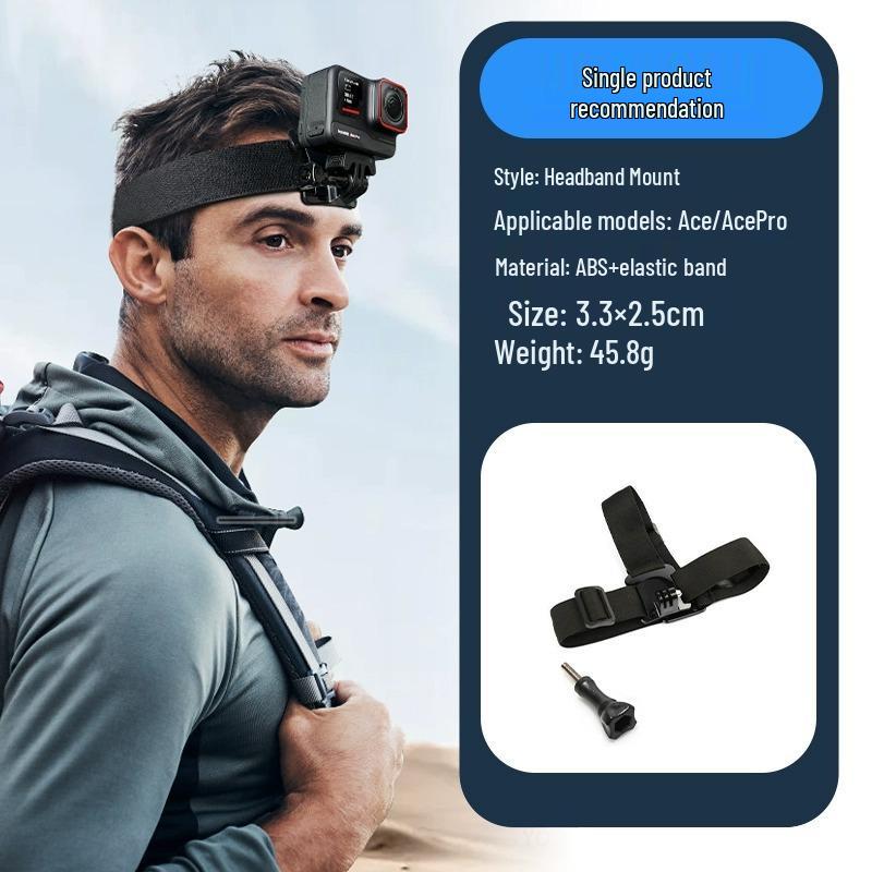 Insta360 AcePro2 Camera Accessories: Riding Headband, Chest Strap, Backpack Clip, Motorcycle Mount