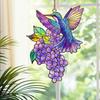 Barevný lapač slunce s kolibříkem Vitrážové akrylové květinové a kolibříkové dekorace Závěsný lapač slunce