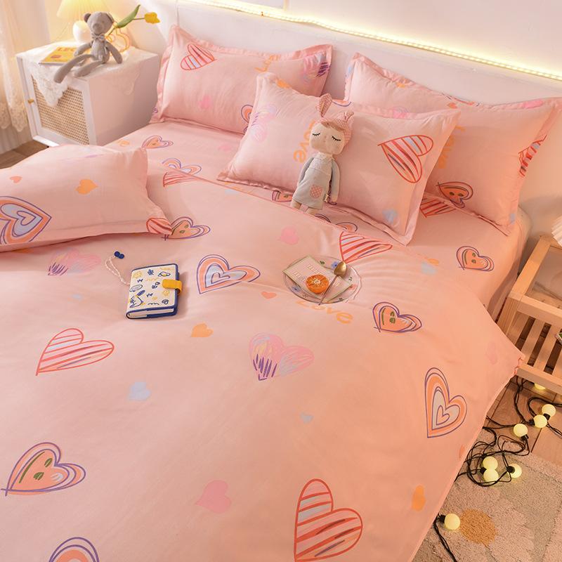 Bettwäsche-Sets, Bettbezug aus Baumwolle, für Einzelbett, Doppelbett, Queen-Size-Bett, Bettdecke/Bettbezug, Leinen-Set