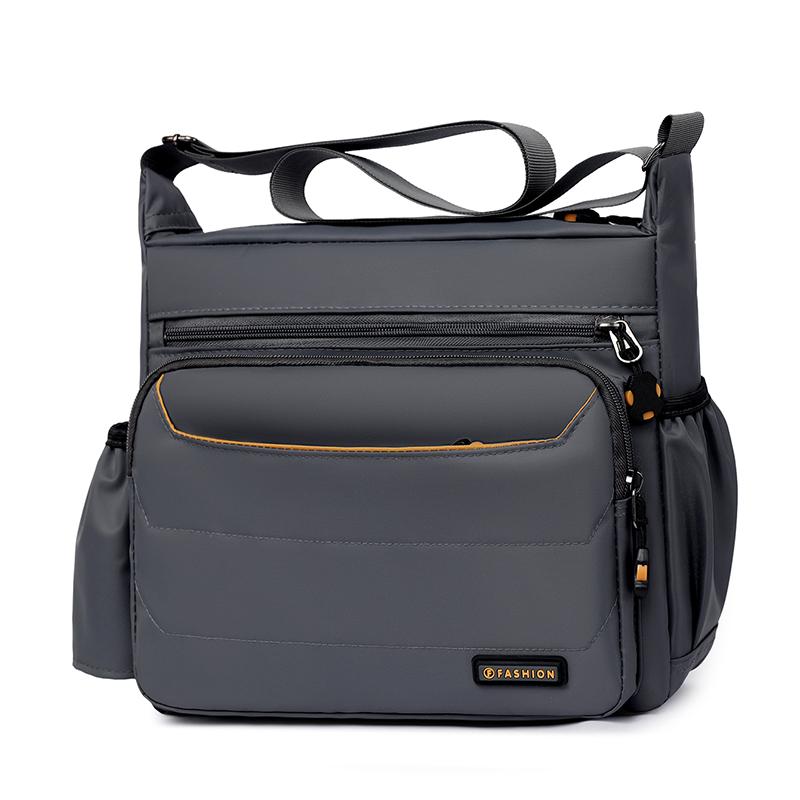 Minimalist Men's Shoulder Bag Large Capacity Durable Men's Crossbody Bag Waterproof Nylon Multi-Compartment Casual Men's Bag