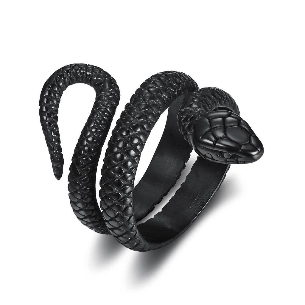 Titanium Steel Men'S Snake Ring Single Product, Personalized Design Unique Ring Snake Men'S Ring