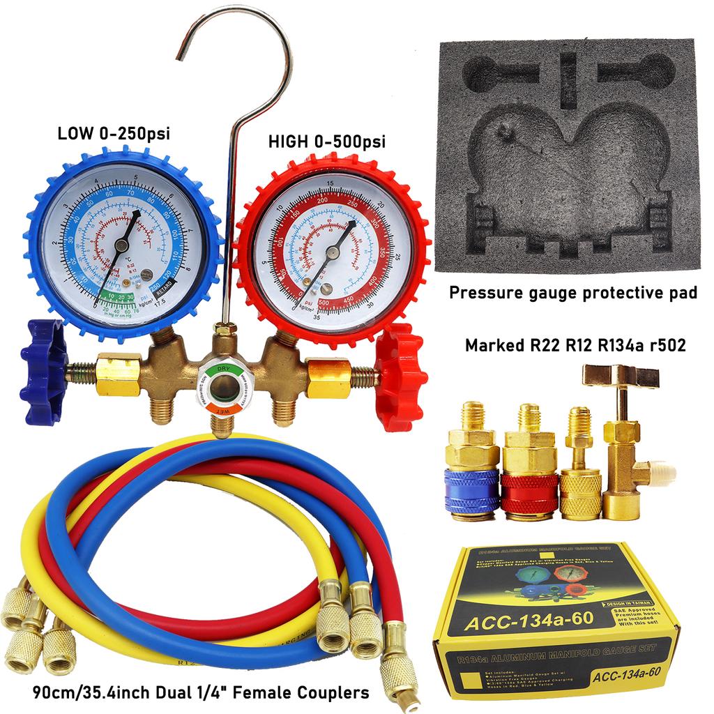 R404A R134A AC air conditioner refrigerant fluoride pressure gauge meter tester refrigerant automobile air conditioner fluoride