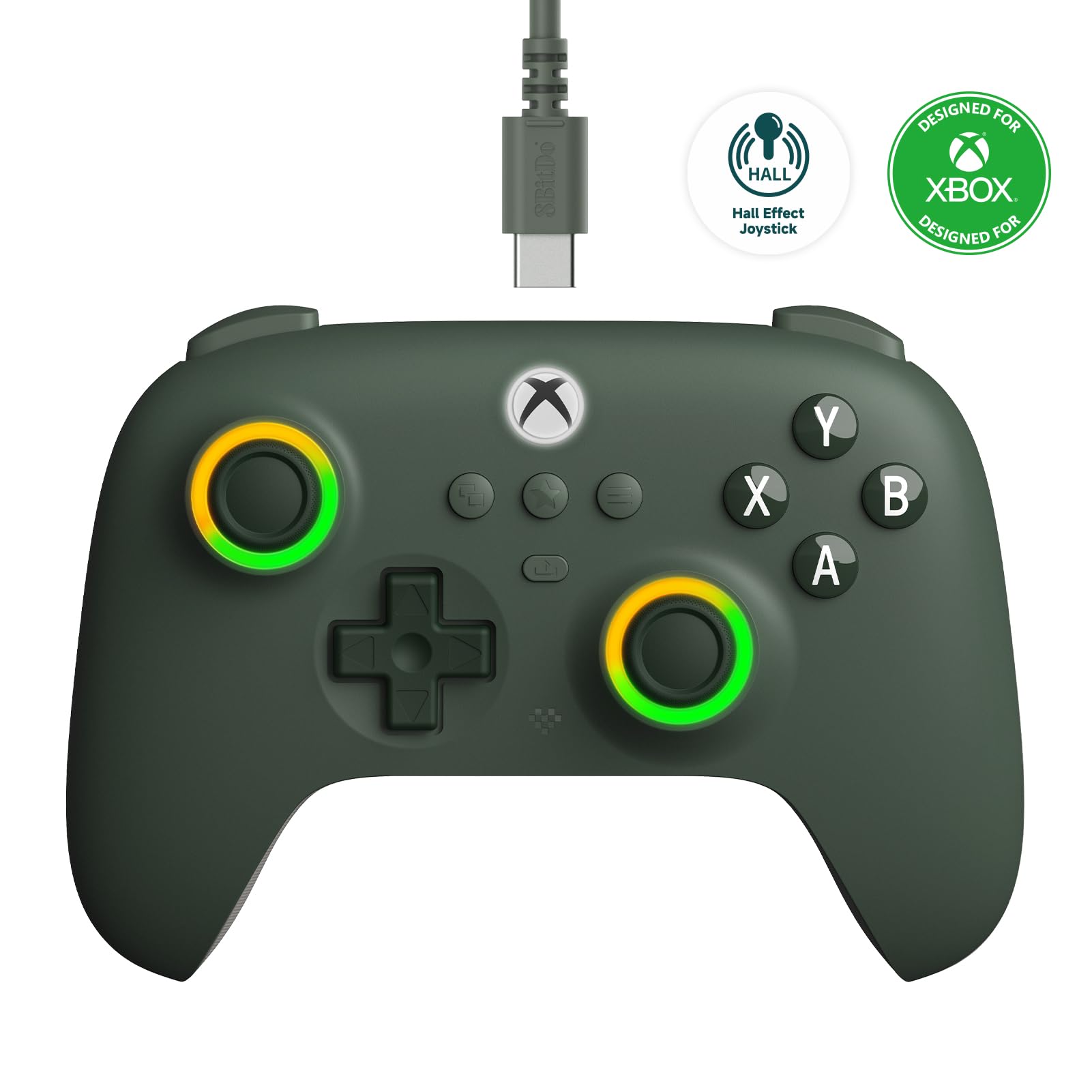 

8BitDo Ultimate C Xbox Wired Controller with RGB Lighting and Hall Effect Compatible with Xbox Series X Xbox and Windows Officially Licensed Joystick,