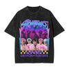 Saja Boys Kpop Demon Hunters Graphic Print T-shirt Men Women Harajuku Vintage Washed Loose Casual Oversized Cotton Short Sleeve Summer New Tee