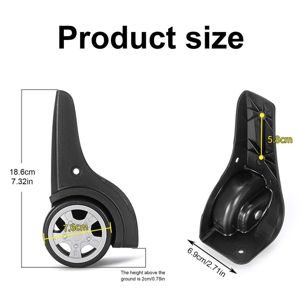 1 Paar Kofferrollen Ersatz Gepäckrollen Flugzeugrollen Gepäckersatzrollen zur Kofferreparatur